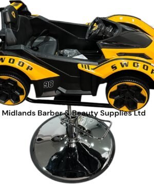 Kids’ Barber Chair – Yellow Ferrari Car Style